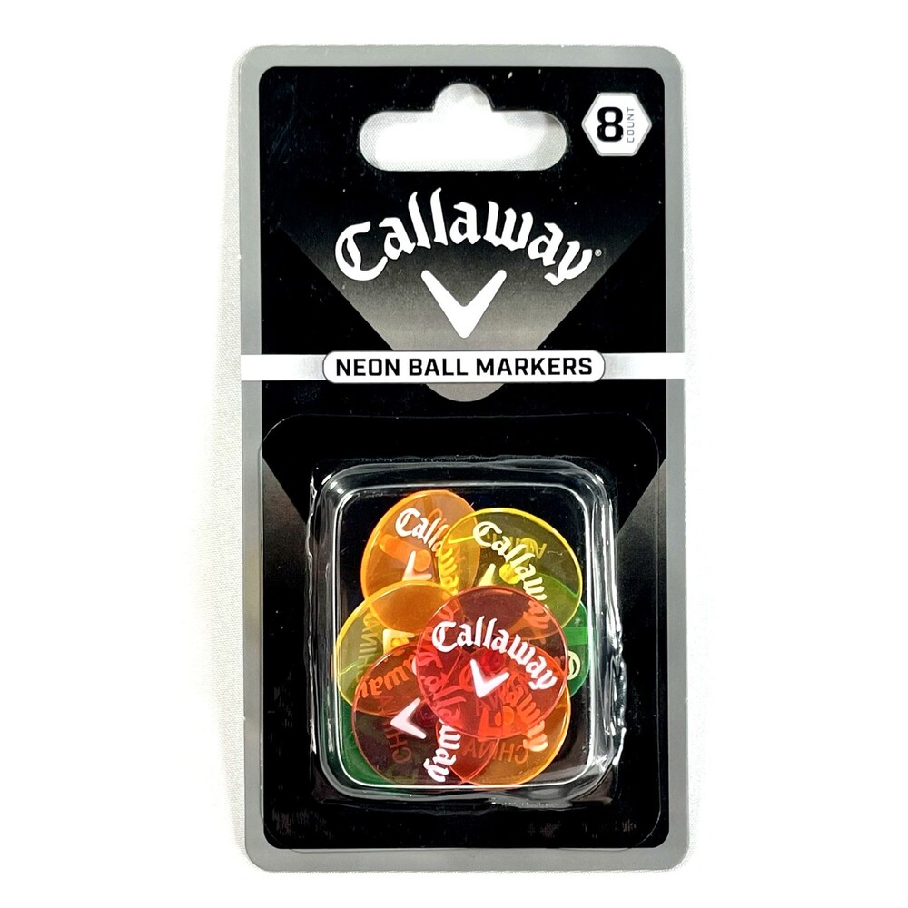 Callaway Neon Golf Ball Markers 8 Pack Multicolor PGA Golfing New Factory Sealed